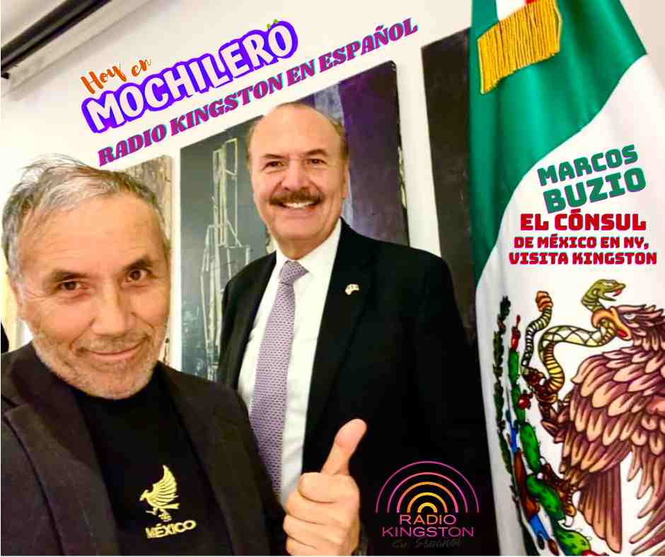 Mochilero-Consul de Mexico en NY, Marcos Buzio,  visita Kingston